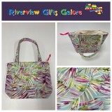 Medium Tote Bag with Zip - Rainbow Ferns